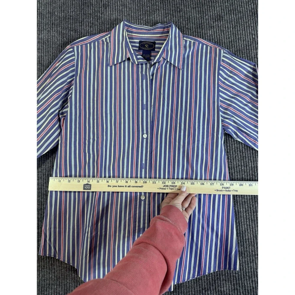 Chelsea Cambell Striped Cotton Shirt Size 10 Blue Red Yellow Classic vintage - Picture 6 of 7